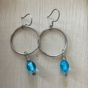 Silver and blue earrings